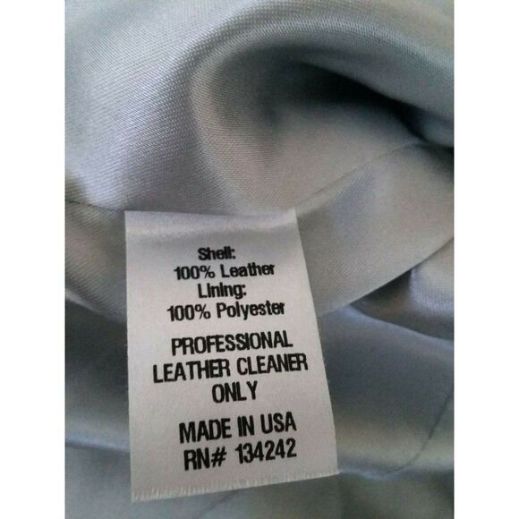 TL Tiffany Lawrence Leather Women's Jacket Pearlized Gunmetal Metallic Sz Large - Picture 10 of 14